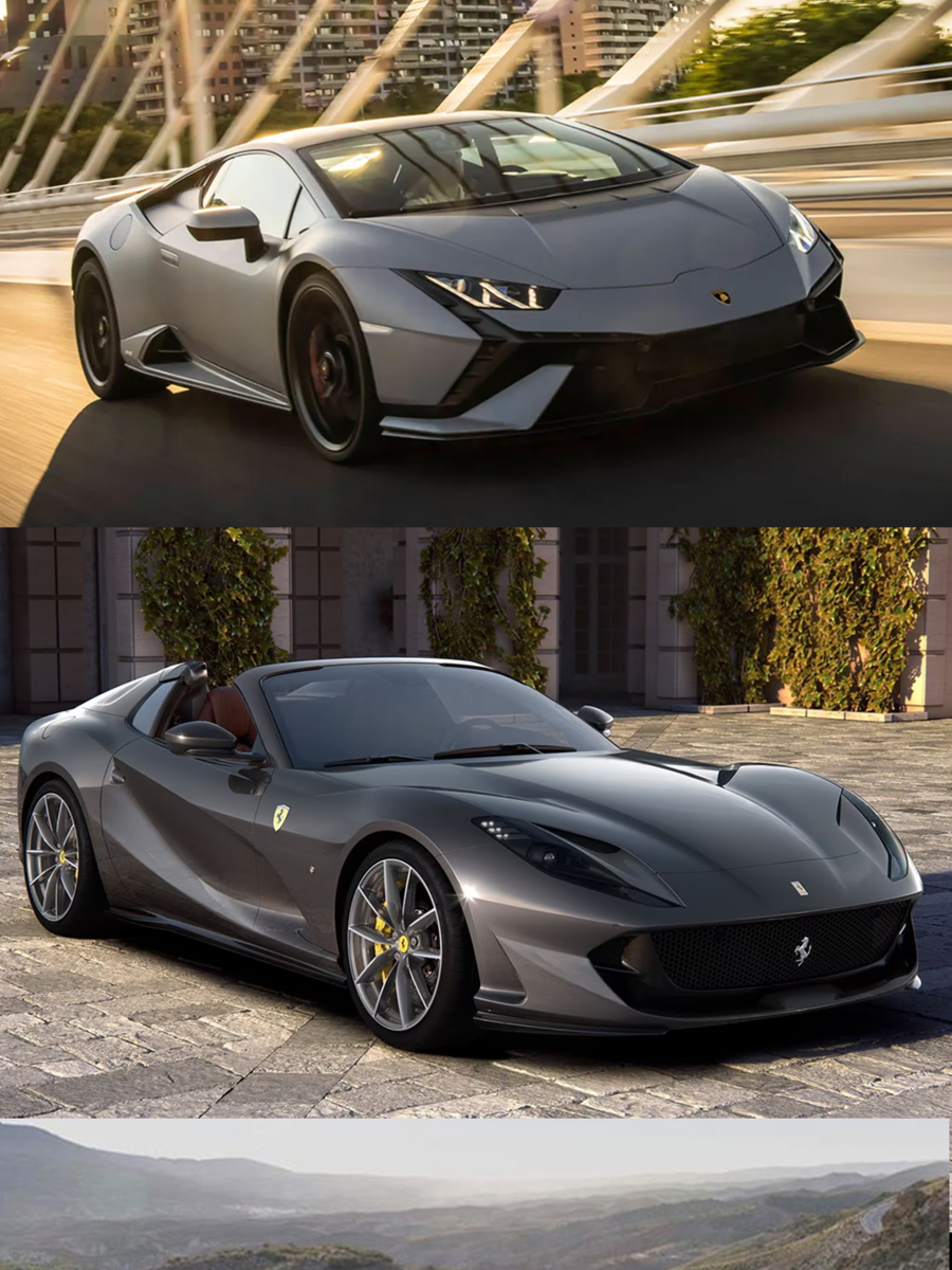 5 Most Popular Italian Supercars, Lamborghini Huracan, Ferrari F8 Tributo, Ferrari 812 GTS, Lamborghini Aventador, Ferrari 296 GTS