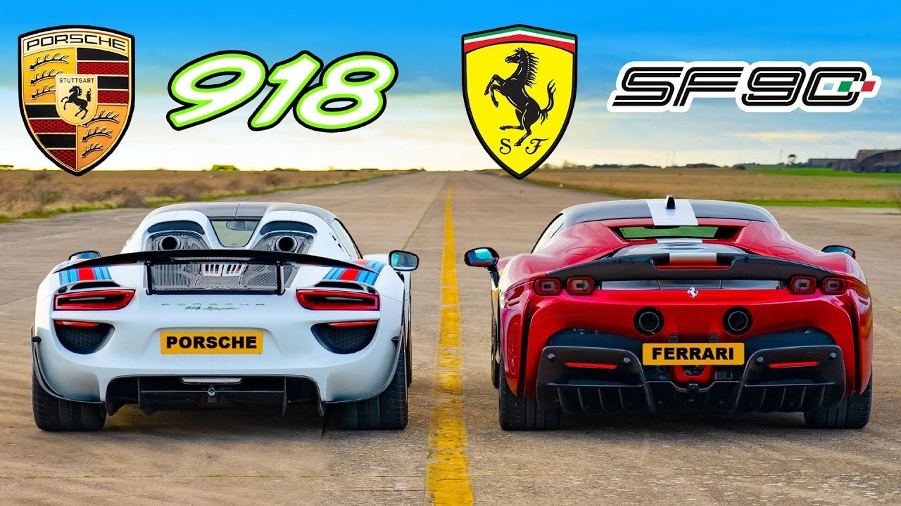 Porsche 918 v Ferrari SF90