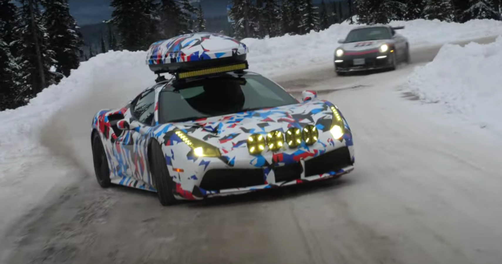 Watch This "Winter Beater" Ferrari 488 GTB Whip Around Snowy Canada