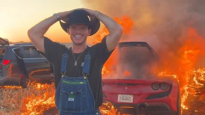 WhistlinDiesel Burnouts turned literal for his Ferrari F8 Tributo