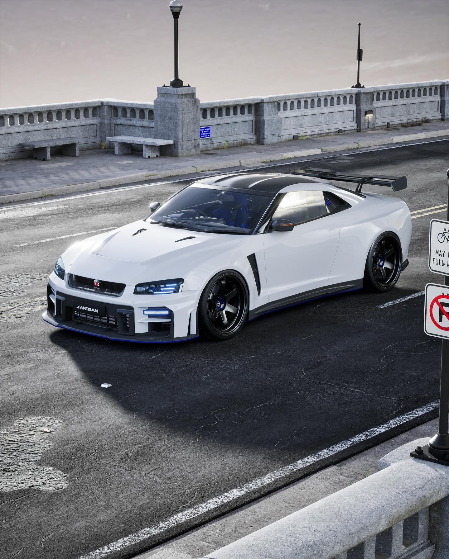 Artisan Nissan Skyline GT-R interior and engine