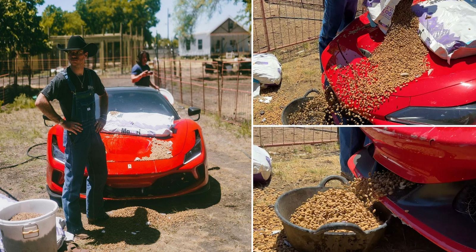 Youtuber from Indiana turns his $400,000 Ferrari F8 Tributo into the world’s most expensive animal feed dispenser. Will the stringent Italian marque blacklist the influencer?