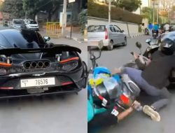 Video Viral: Scooter Tabrak Mobil Mewah McLaren 765 LT di Bangalore! 🔥