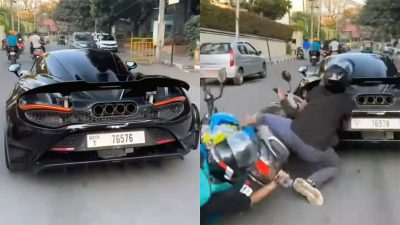 Video Viral: Scooter Tabrak Mobil Mewah McLaren 765 LT di Bangalore! 🔥