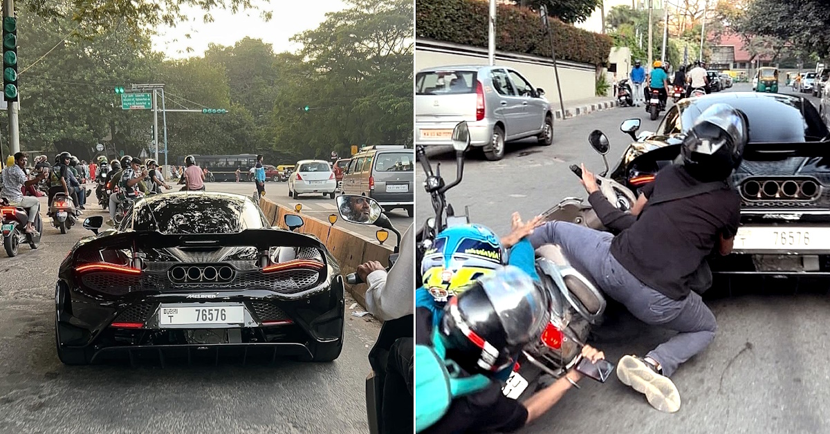 Scooter crashes into a Rs 12 crore Mclaren 765 LT supercar in Bangalore [Video]