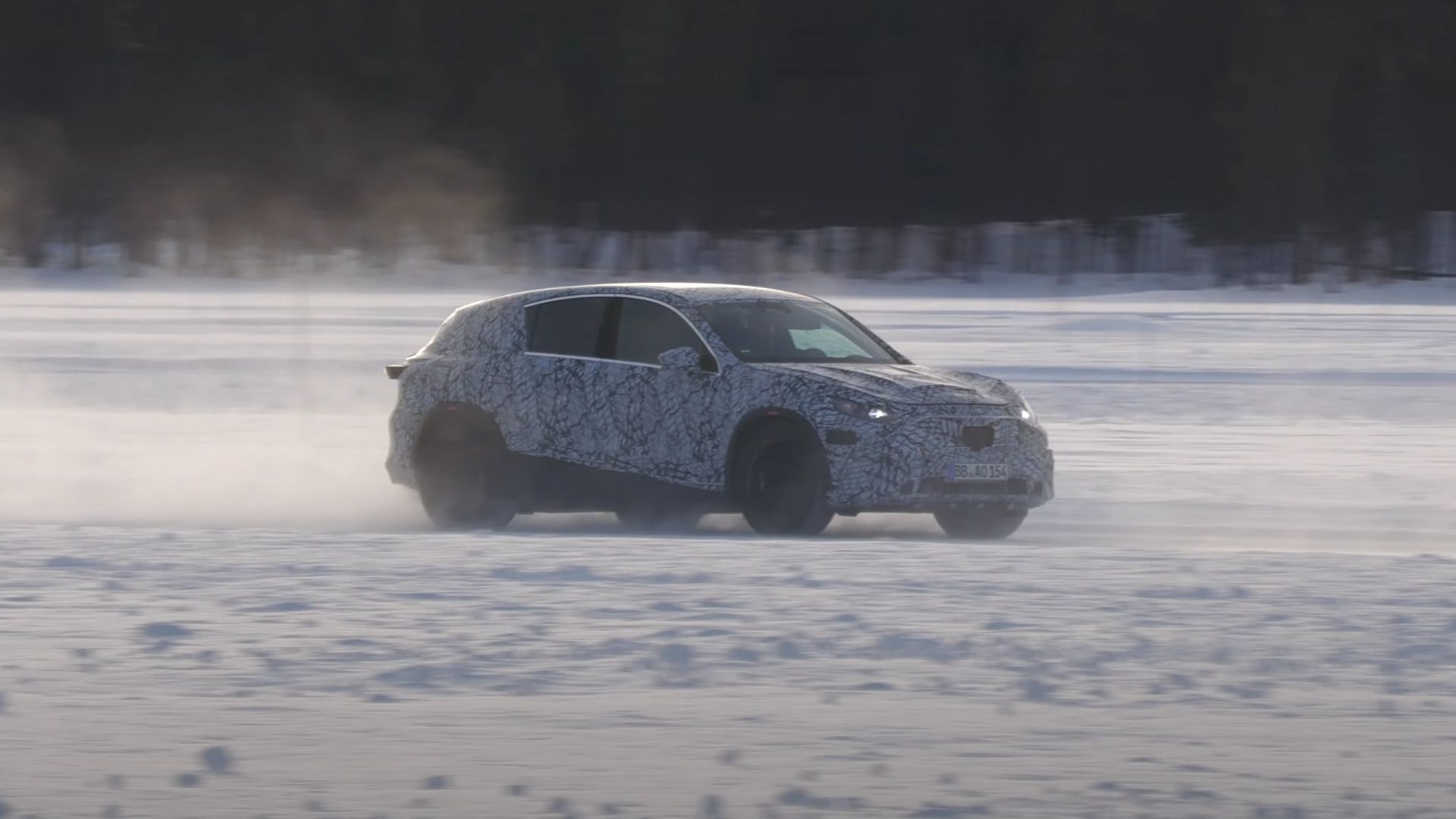 Mercedes-AMG GLC EV SUV Caught Testing In The Snow