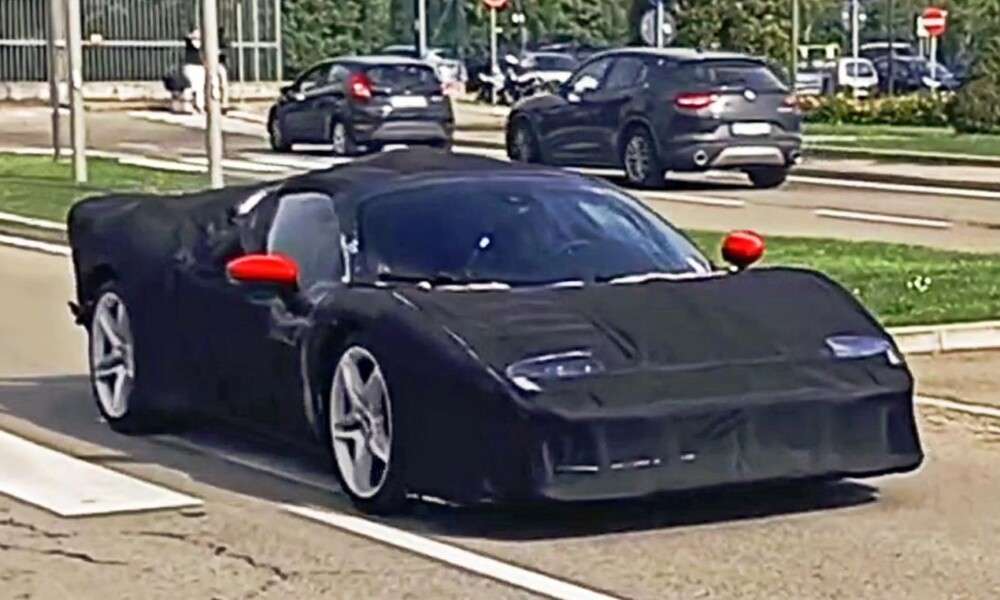 Ferrari SF90 Stradale facelift spied testing in Maranello