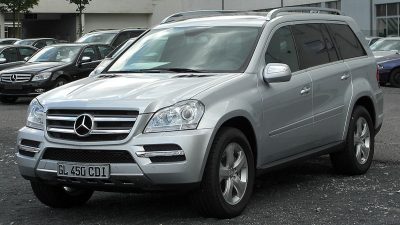 The 2012 Mercedes-Benz GL seen from a front quarter angle