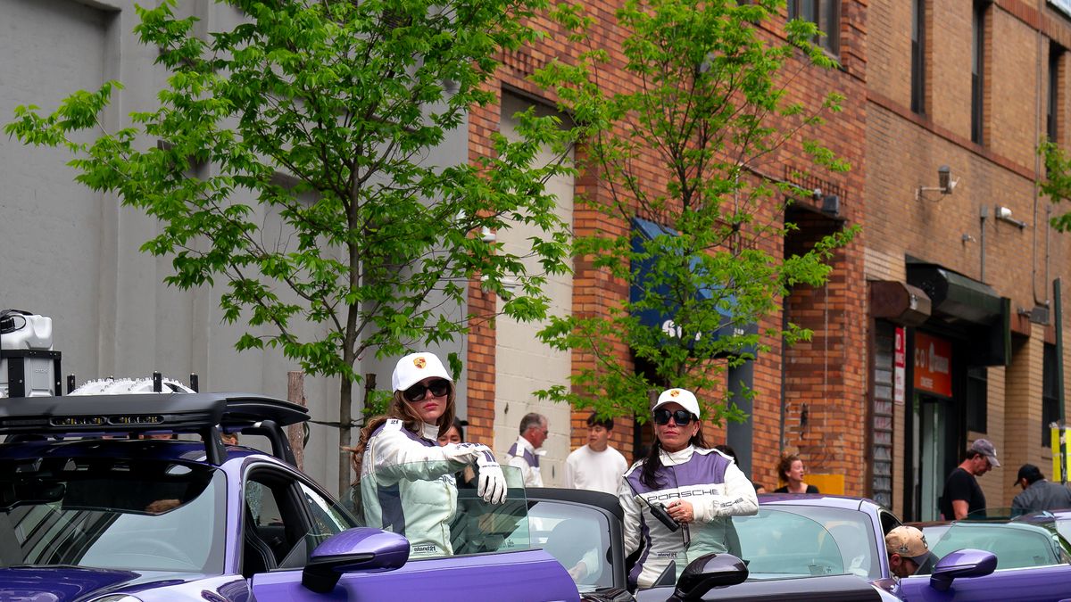 Porsche Electric Macan Leads Fashion Night Parade In NYC