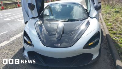 McLaren 720S supercar pulled over on M1 by Derbyshire Police - BBC