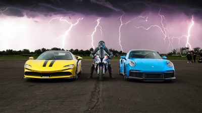 Porsche 911 Turbo S vs. Ferrari SF90 Stradale vs. BMW S 1000 RR