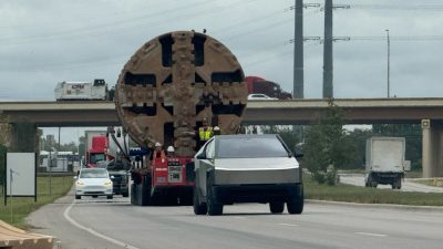 is the tesla cybertruck towing the boring company s huge tunnel boring machine 235369 1.jpeg