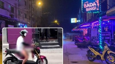 Si Penampak Motor Warna Pink di Pattaya Membuat Warga Merah Padam